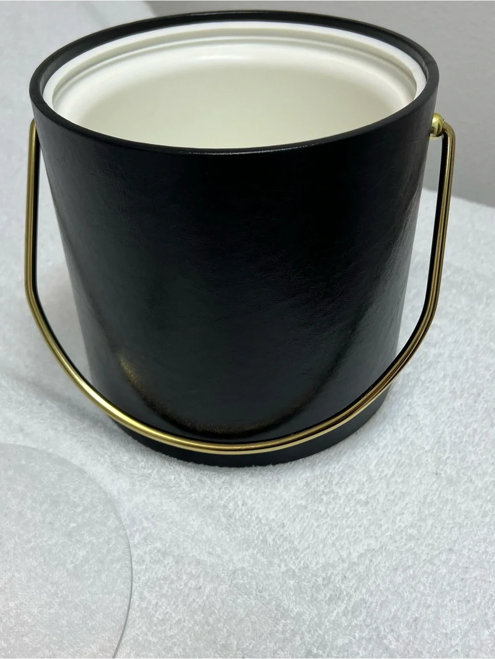 Vintage Kraftware Ice Bucket Vinyl Plastic Faux Leather Sides